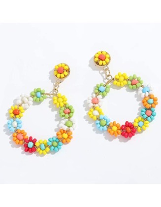 3 pairs Beaded Earrings Handmade Bohemian Tassel Dangle Earrings