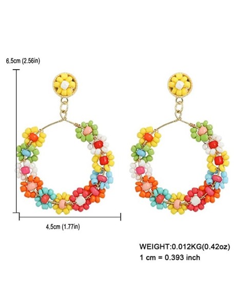 3 pairs Beaded Earrings Handmade Bohemian Tassel Dangle Earrings