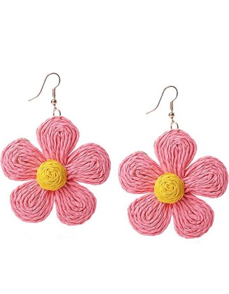 3 Pair Handmade Braid Straw Wicker Summer Beach Raffia Earring