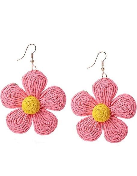 3 Pair Handmade Braid Straw Wicker Summer Beach Raffia Earring