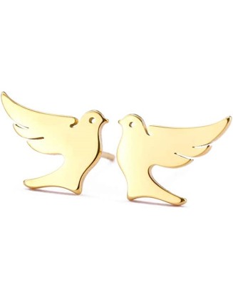 3 pairs Stainless Steel Dove Stud Earrings Lucky Jewelry for Women Girls Birthday Gift