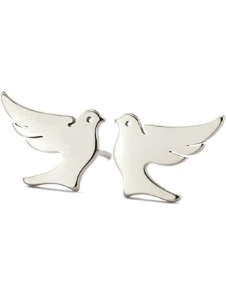 3 pairs Stainless Steel Dove Stud Earrings Lucky Jewelry for Women Girls Birthday Gift
