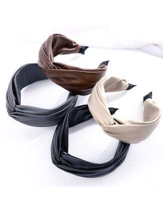 Wholesale with 200Pcs Wide Side PU Leather Hair Hoop