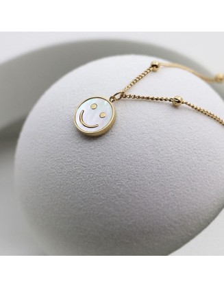 2 pcs Fashion simple Smiley Face Pendant Necklace