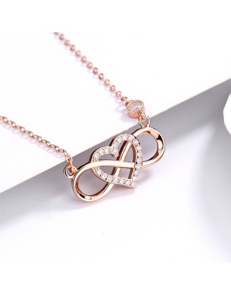4 PCS 925 Sterling Silver Heart Pendant Neckalces