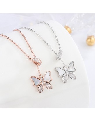 4 PCS Adjustable Chain Butterfly Charm Pendant Necklace