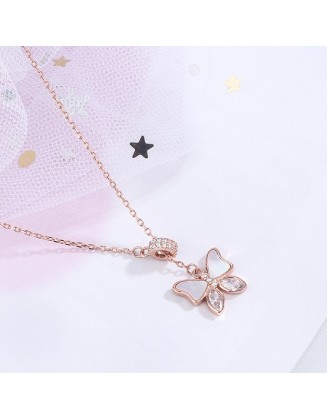 4 PCS Adjustable Chain Butterfly Charm Pendant Necklace