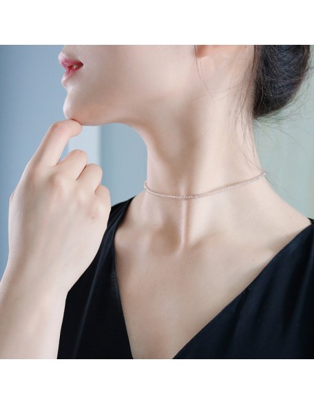 30Pcs Handmade Temperament White Crystal Necklace