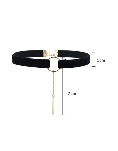 15 Packs Tassel Black Velvet Collarbone Chain Vintage Collar Female