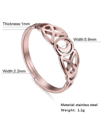 10Pcs Moon Adjustable Women Ring Stainless Steel Silver Gold Rose Gold Jewelry